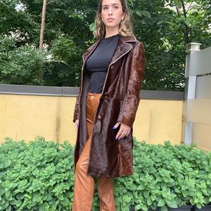 Vintage Cowhide Trench Jacket